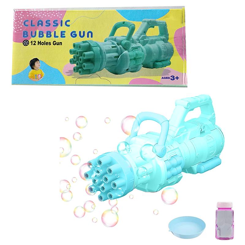 12 Hole Classic Bubble Gun (Light Sea Green) | Toy Gun for Kids | Soft Bullet Blaster Shooter Toy | Toy Guns