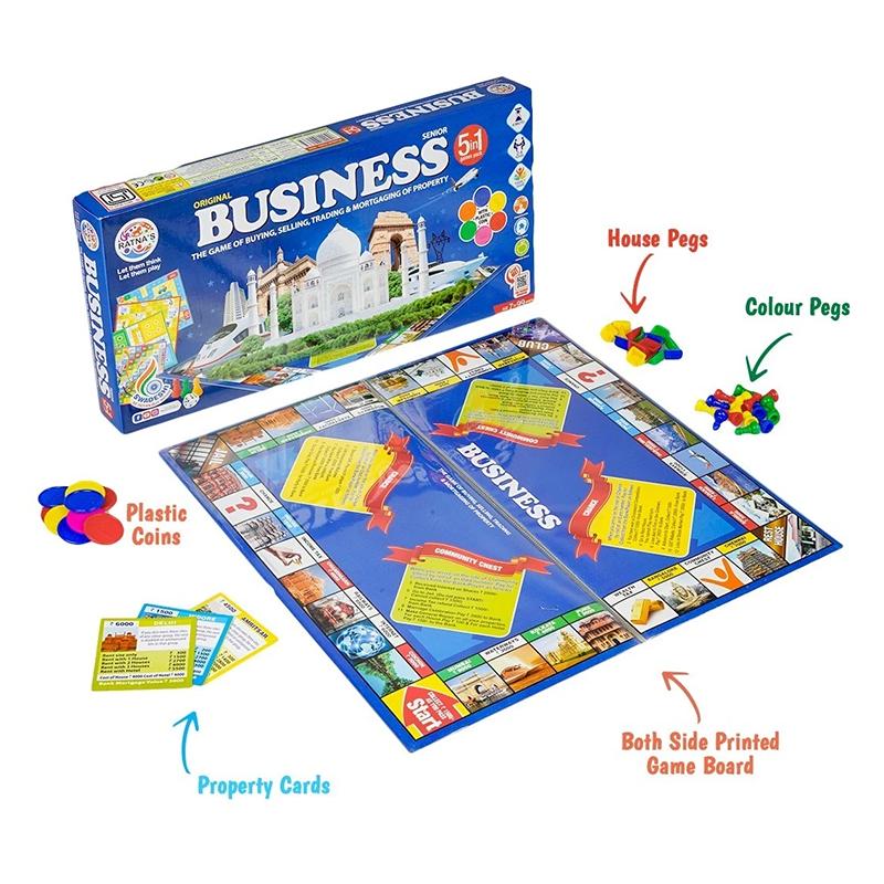 Ratnas Senior Original Business Board Game - Blue | Board Game for Kids & Family | Strategy Fun Indoor Game | Board Games