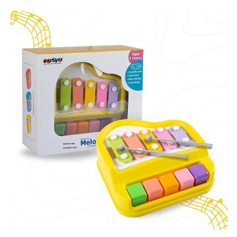 Gooyo MELODY Mini Piano and Xylophone Toy with colorful Keys (Yellow)