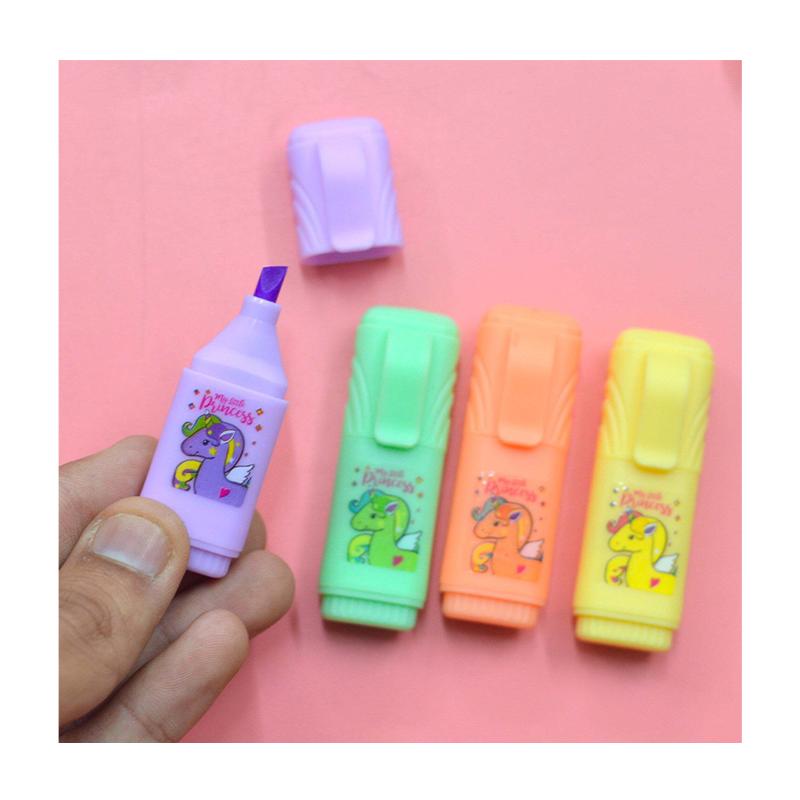 Kids Funny Unicorn Design Highlighter set of 6 (Set of 6, Multicolor)