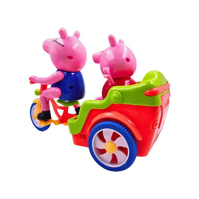 Peppa pig rickshaw with 2 figures