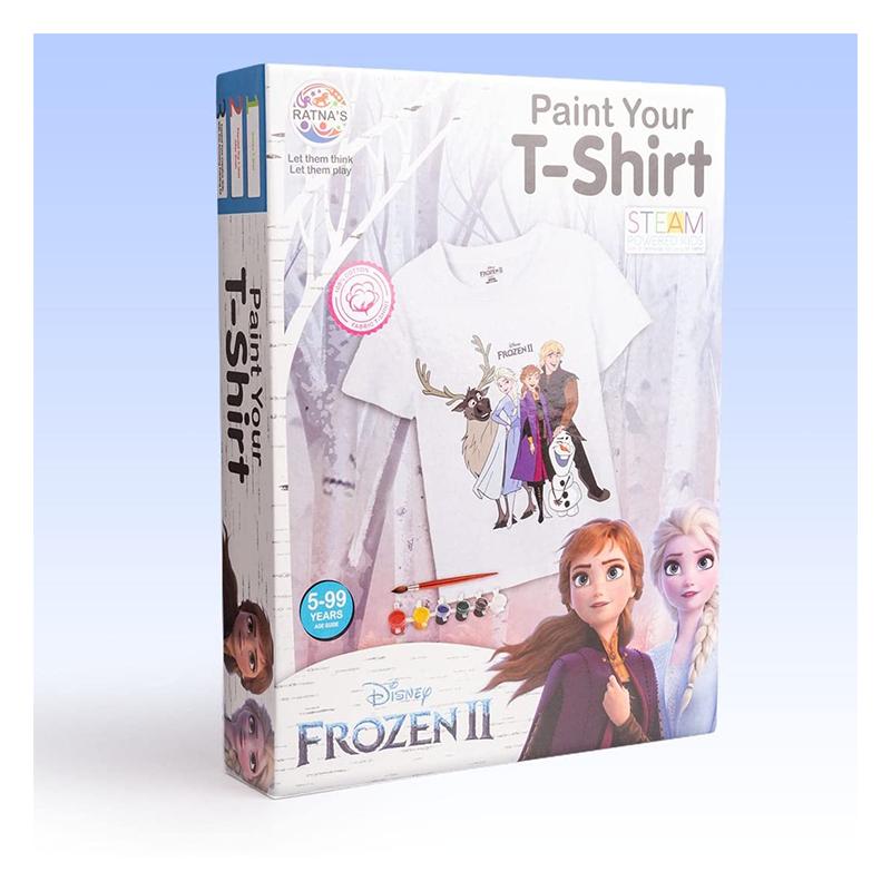 Ratnas Paint Your T-shirt Frozen Ii Art & Craft Diy Kit For 5-10 Year Kids Washable & Reusable | Art & Craft Kit for Kids | DIY Creative Activity Set | Art & Craft