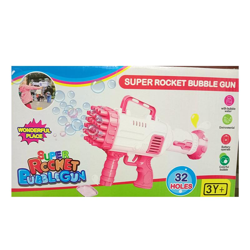 Super Rocket Bubble Gun 32 HOLE (Pink)