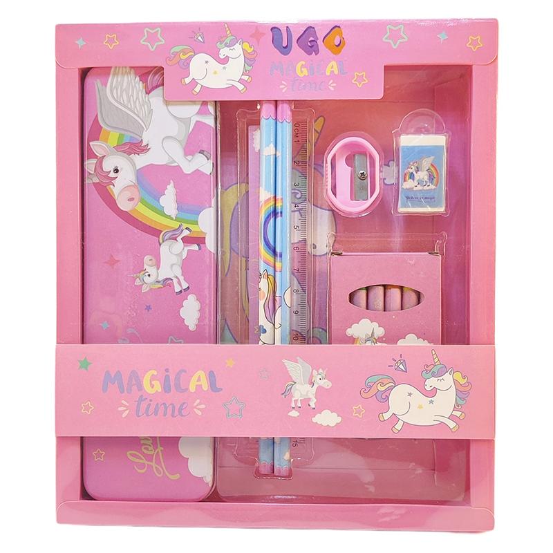 UGO Magical stationery set - Pink | School Supply for Students | Stationery Set for Kids & Students | School Supplies