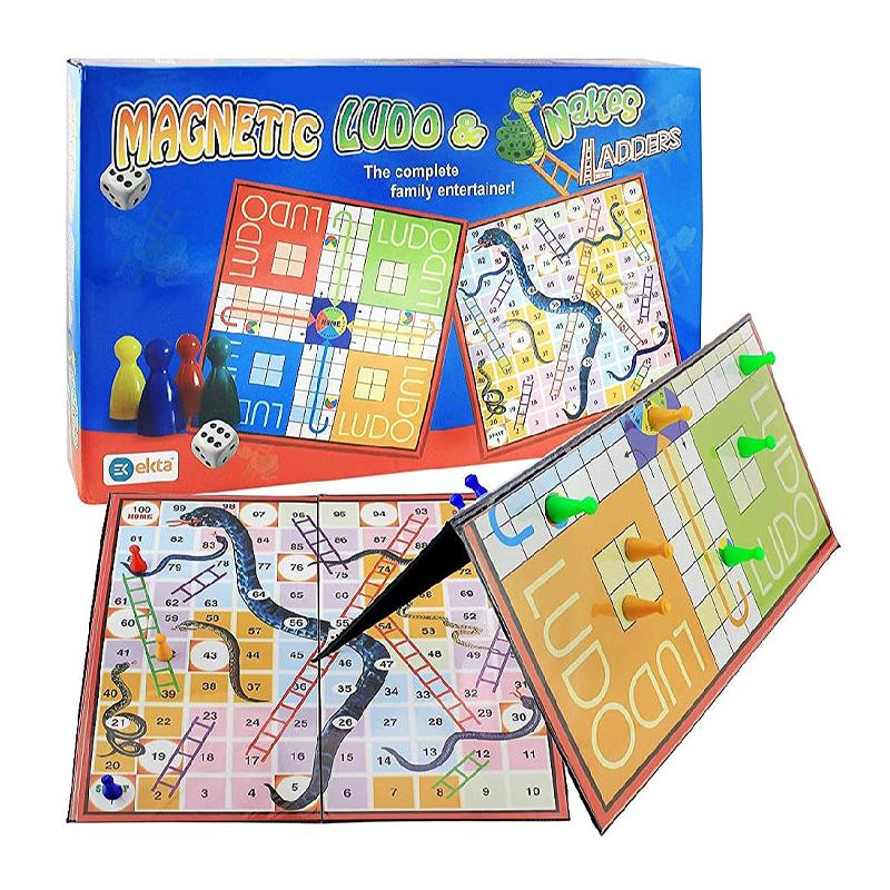 Ekta Magnetic Ludo & Snakes | Board Game for Kids & Family | Strategy Fun Indoor Game | Board Games