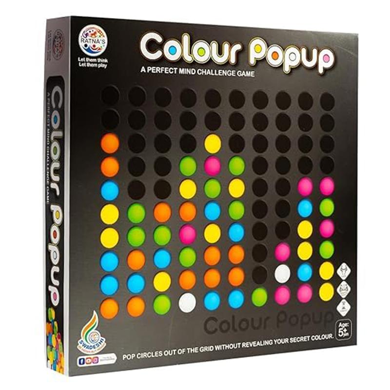 Ratnas Colour Popup (1967) Mind Challenge Colour Game - Black | Board Game for Kids & Family | Strategy Fun Indoor Game | Board Games