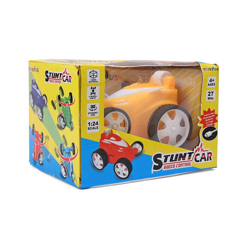 ToysNus 1:24 scale 360 degree Radio Control Stunt car (Yellow) | Remote Control Toy for Kids | RC Rechargeable Battery Operated Toy | RC Toys