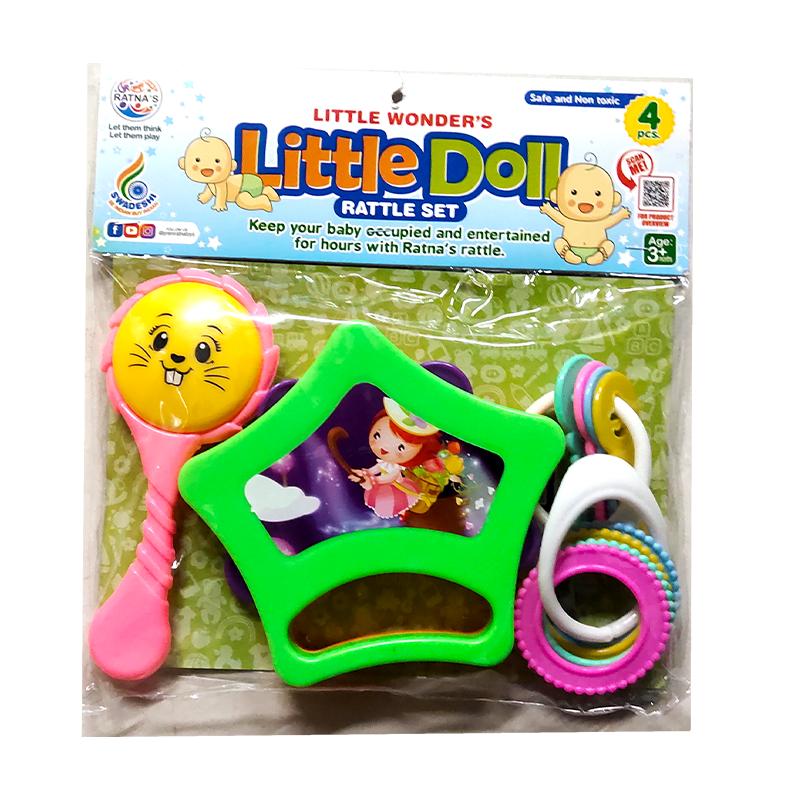 Little doll rattle set of 4 pcs