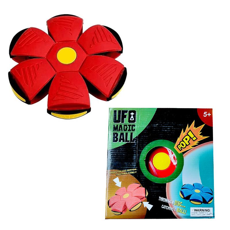 UFO Ball, Interactive Flying Saucer Toy, Pet Training Ball (Red)