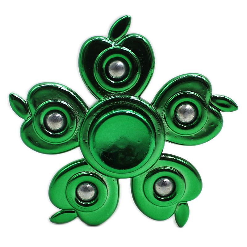 Very Beautiful Apple shape Spinner 5 Sided Metal Spinner (Green) | Spinning Launcher Toy for Kids | Battle Top Spinning Combat Toy | Spinning Toys