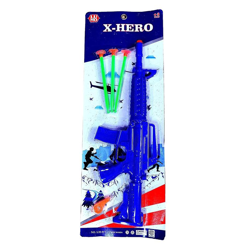 Lumo Toys X-hero Gun with 6 Vacuum Darts - Red | Toy Gun for Kids | Soft Bullet Blaster Shooter Toy | Toy Guns