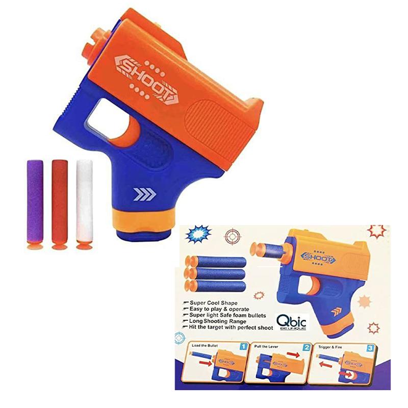 Manual Soft Bullet Gun Toy - Blue | Toy Gun for Kids | Soft Bullet Blaster Shooter Toy | Toy Guns