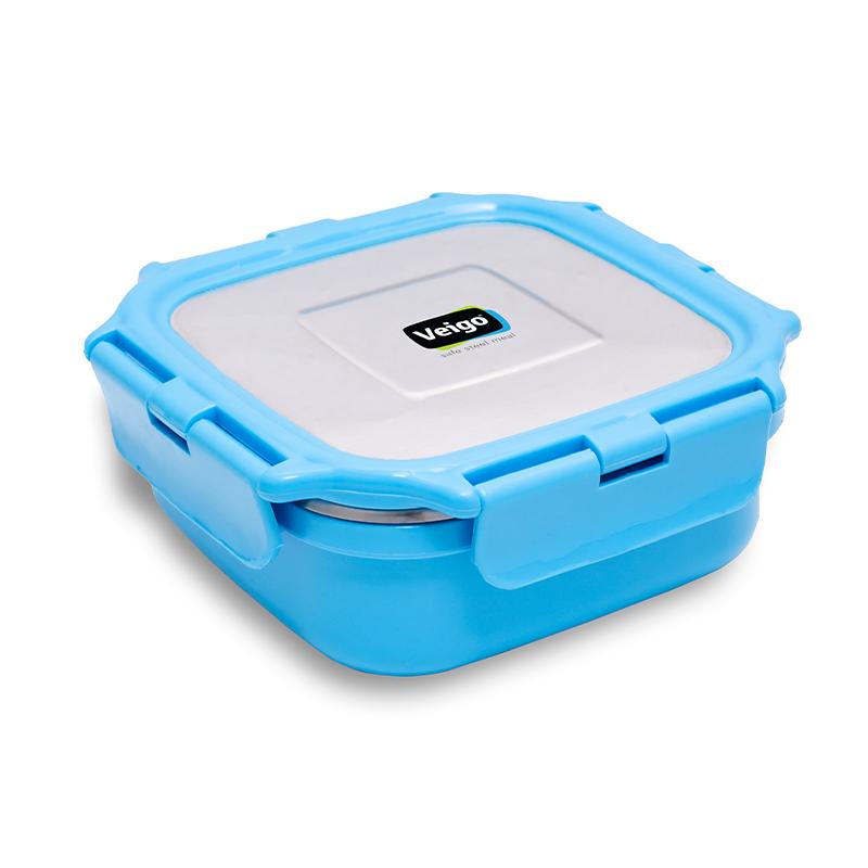 Veigo HeatUp Medium- Insulated Stainless Steel Leakproof & Airtight Lunch Box (330 Ml), Microwave Safe, Suitable for School & Office, Fresh Blue