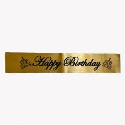 Golden Happy Birthday Sash