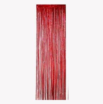 Foil Fringe Curtain Red