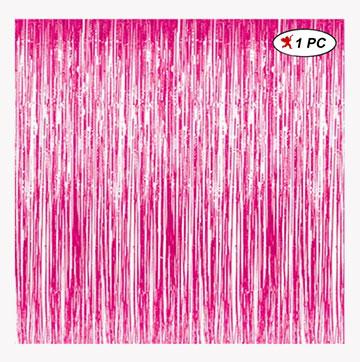 Foil Fringe Curtain Pink