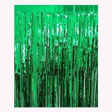 Foil Fringe Curtain Green