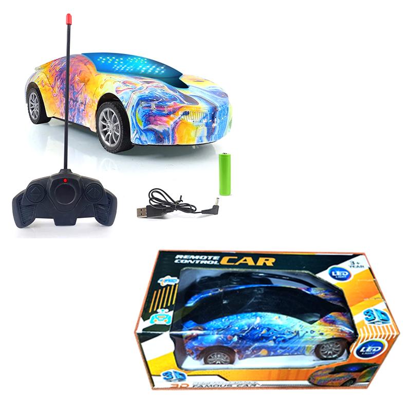 Combo 3D Remote Control Famous car with LED Light and Blue pack of 2