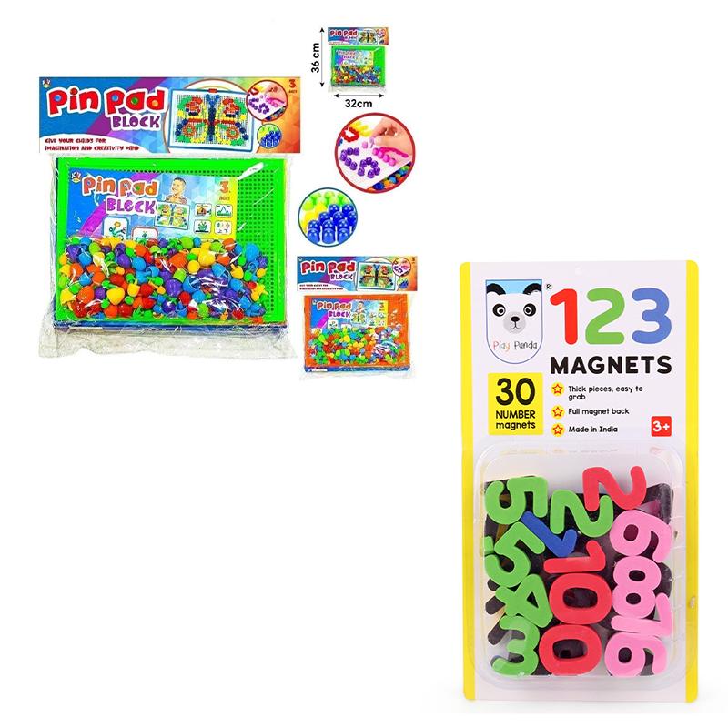 Pin Pad Blocks and 123 Magnets Small Letters Combo