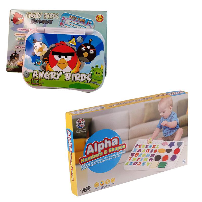Angry Bird Study Laptop and Alpha Numbers shape kit Combo