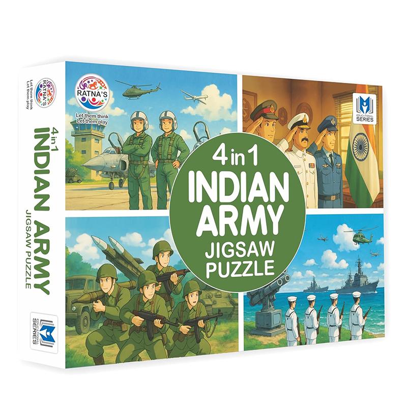 Ratnas 4 In 1 Indian Army Puzzle | Puzzle for Kids | Brain Development Jigsaw Puzzle | Puzzles
