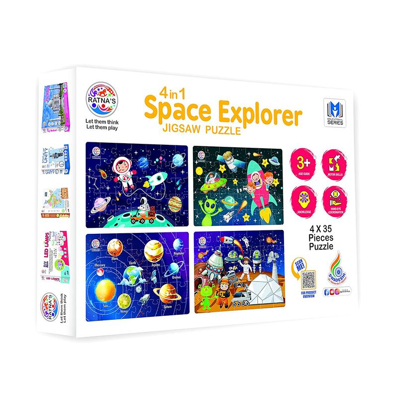 Ratnas 4 In 1 Space Explorer Puzzle | Puzzle for Kids | Brain Development Jigsaw Puzzle | Puzzles