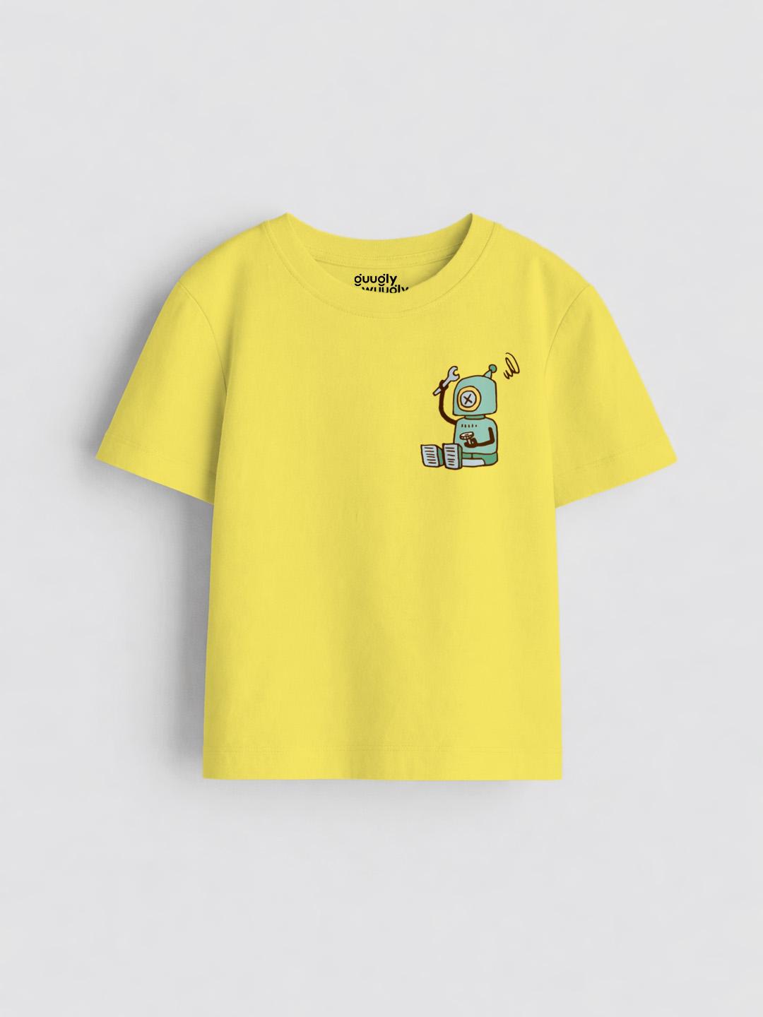 Boys Robo Bright Yellow Tshirt | Guugly Wuugly