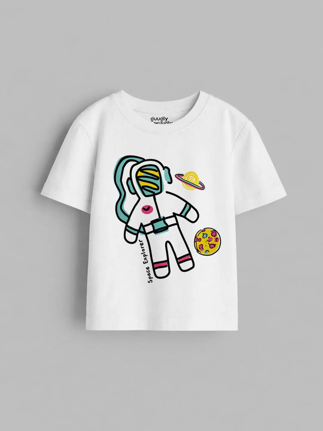 Boys Space Explorer White Tshirt