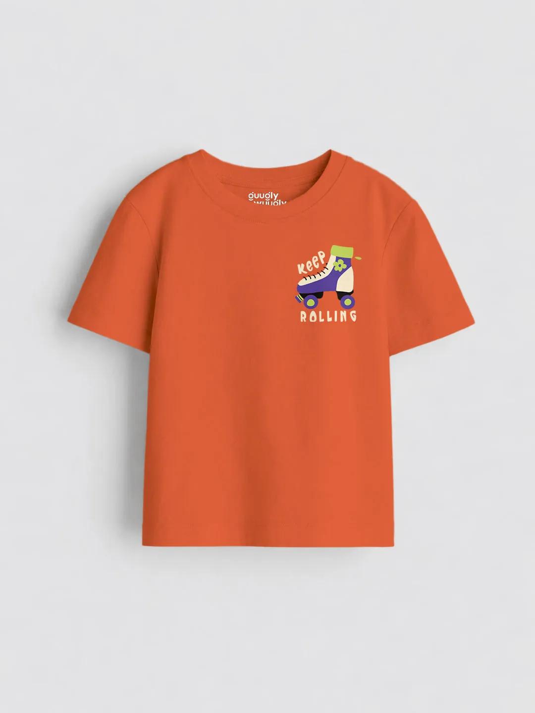 Girls Keep Rolling Rust Tshirt