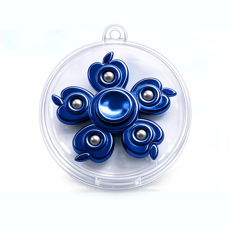 Apple shape Spinner 5 Sided Metal Spinner Green (Blue) | Spinning Launcher Toy for Kids | Battle Top Spinning Combat Toy | Spinning Toys