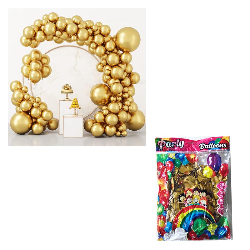 Gold Metallic Balloons (Golden) | Party Balloon Set | Birthday Decoration Balloon Pack | Party Balloons