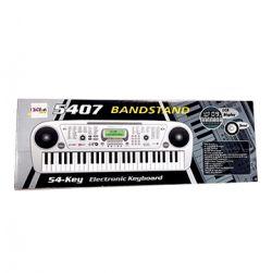 Bigfun 54-Key Bandstand Electronic Keyboard with LED Display and Stereo (Silver)