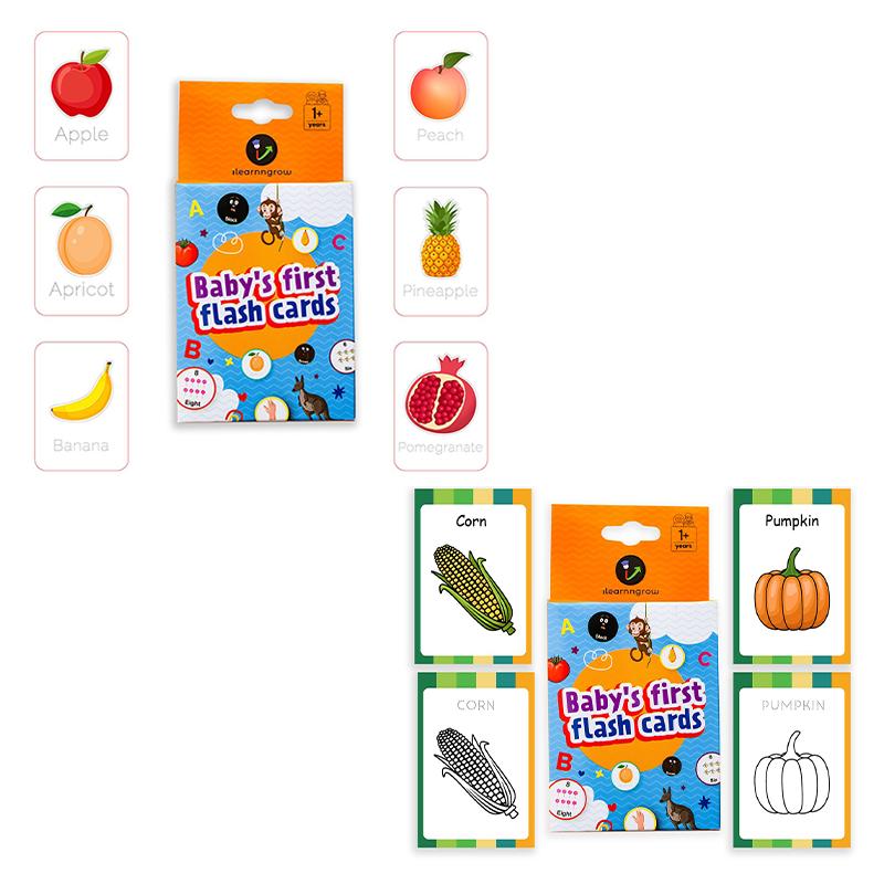 Baby's First Fruits & Vegetables Flash Cards (Pack Of 2)