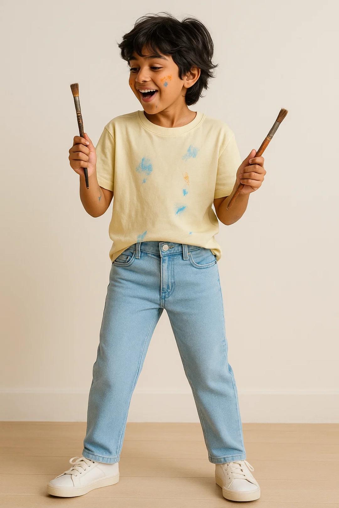 Tales & Stories Boys Denim Blue Slimt Fit Jeans Slimt Fit Jeans