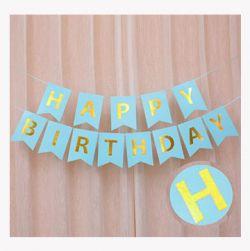 Sky Blue Happy Birthday Banner