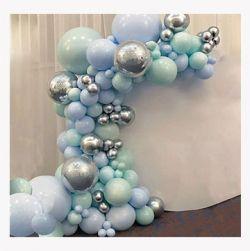 Pastel Blue Birthday Party Balloons (48 balloon)