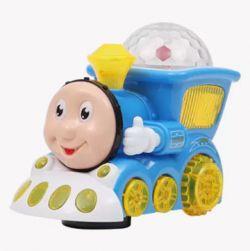 Musical Engine Train with 4D Light and Sound Toy Blue