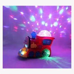 Musical Engine Train with 4D Light and Sound Toy Blue