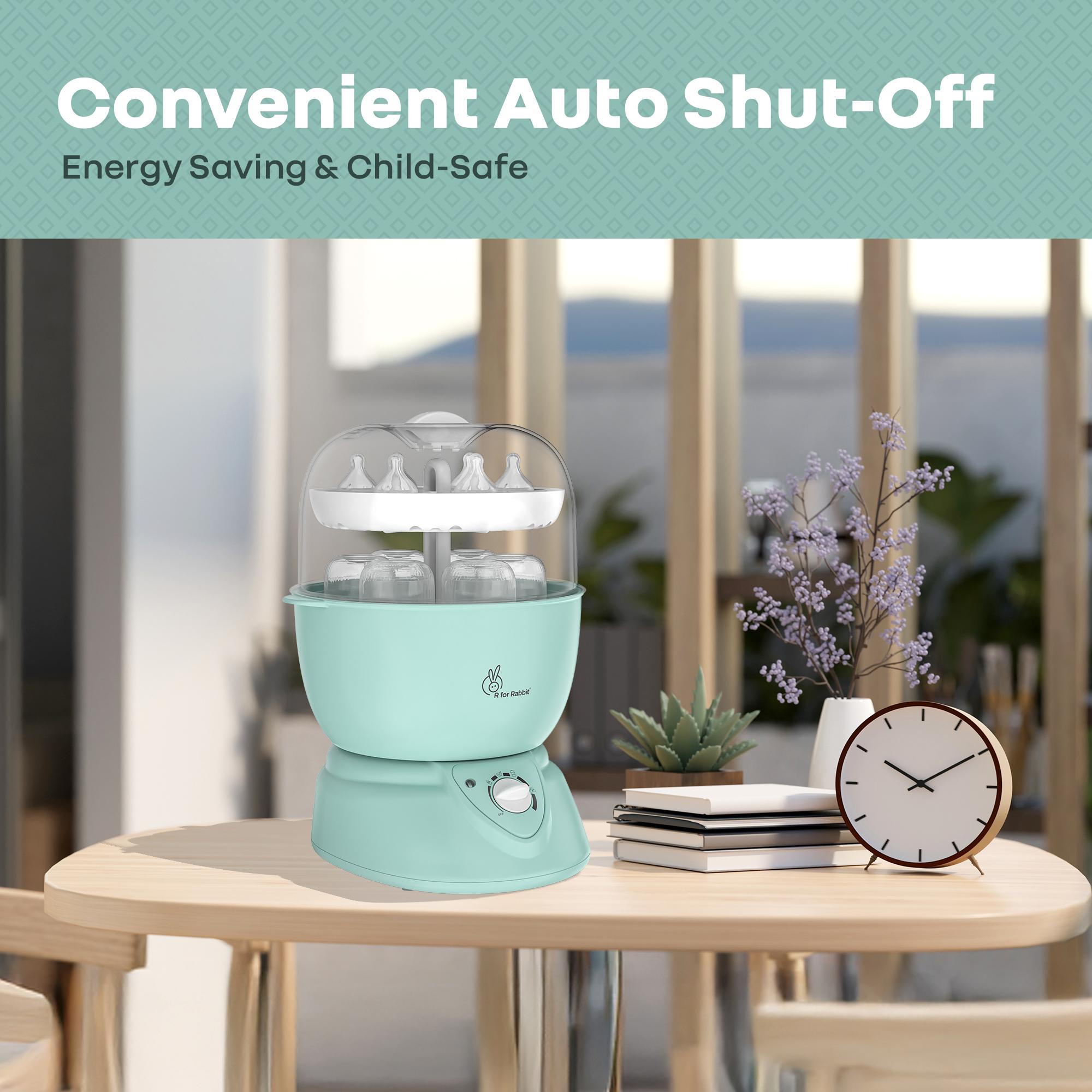 R for Rabbit Hygo Smart 5 in 1 Bottle Sterilizer for Baby Auto Shut-Off Easy Operation Compact & Lightweight Kills Germs Baby Bottle sterilizer (Sea Green)