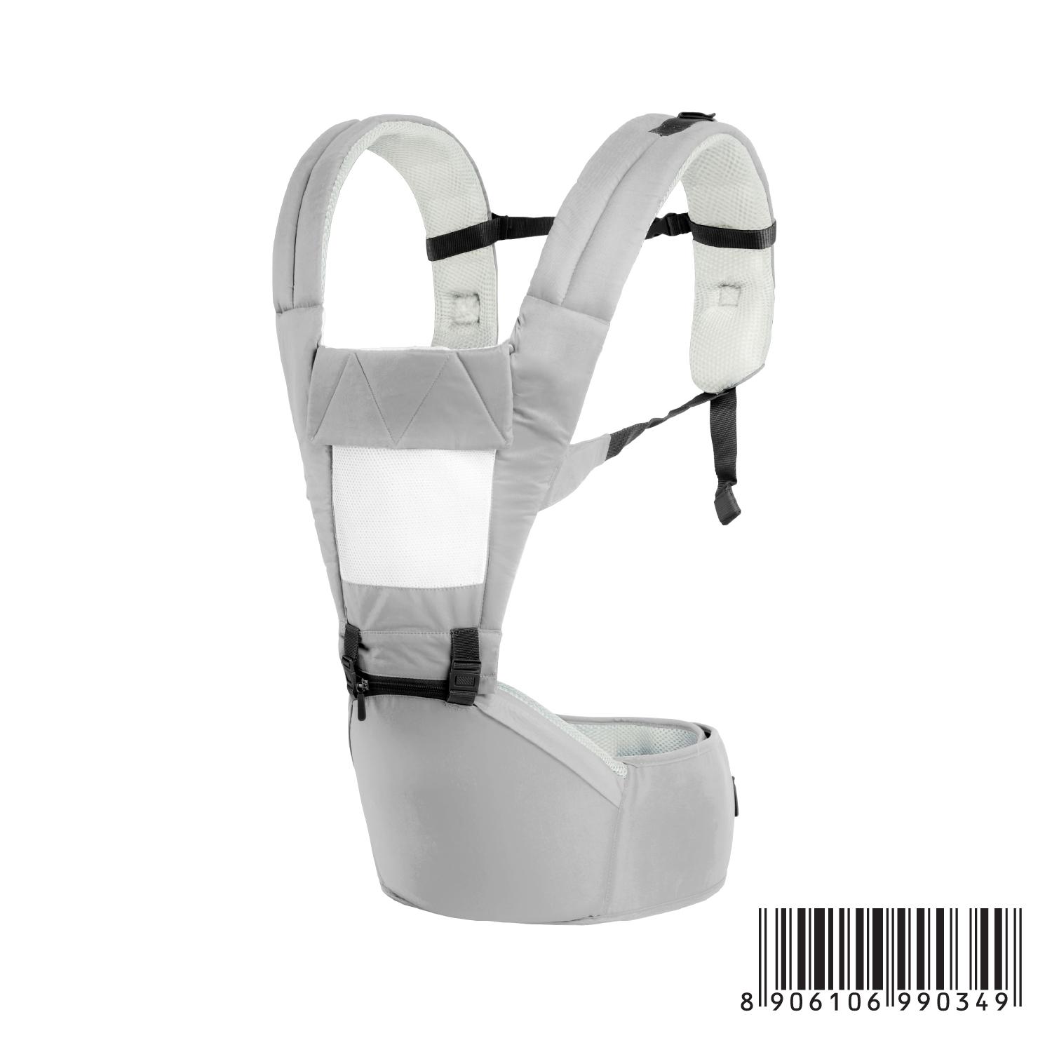 R for Rabbit Upsy Daisy Baby Carrier Cum Kangaroo Bag, Adjustable Hip Seat Belt, Stylish, Carrier with 4 in 1 Carry Position for 3 to 24 Months Kids, Max Weight up to 15 Kg (Grey Cream)