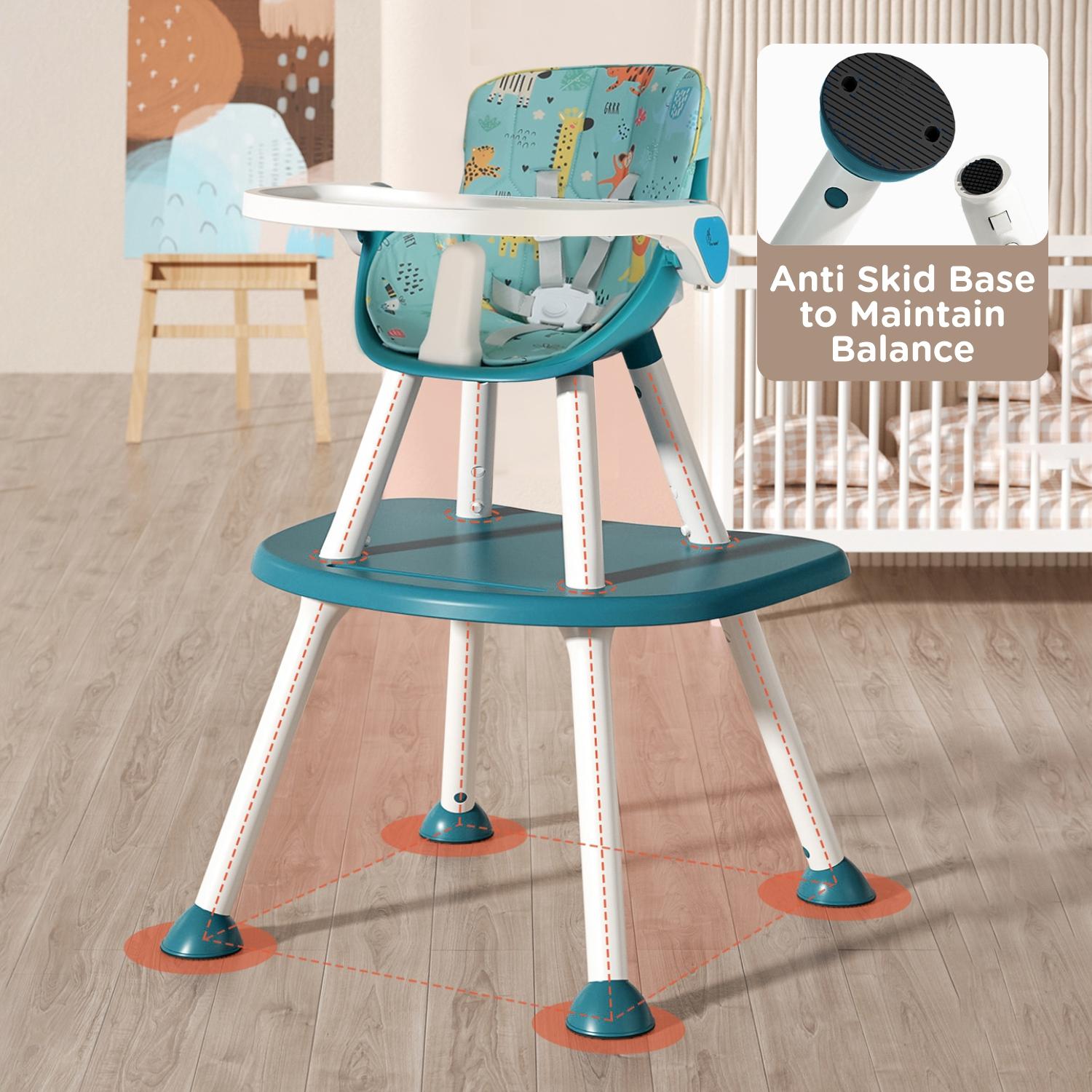 R for Rabbit Cherry Berry Safari Baby High Chair, 3 in 1 Convertible High Chair Cum Booster Seat, Baby Feeding Chair, Study Table for Toddlers from 6 Months to 7 Years (Lake Blue)