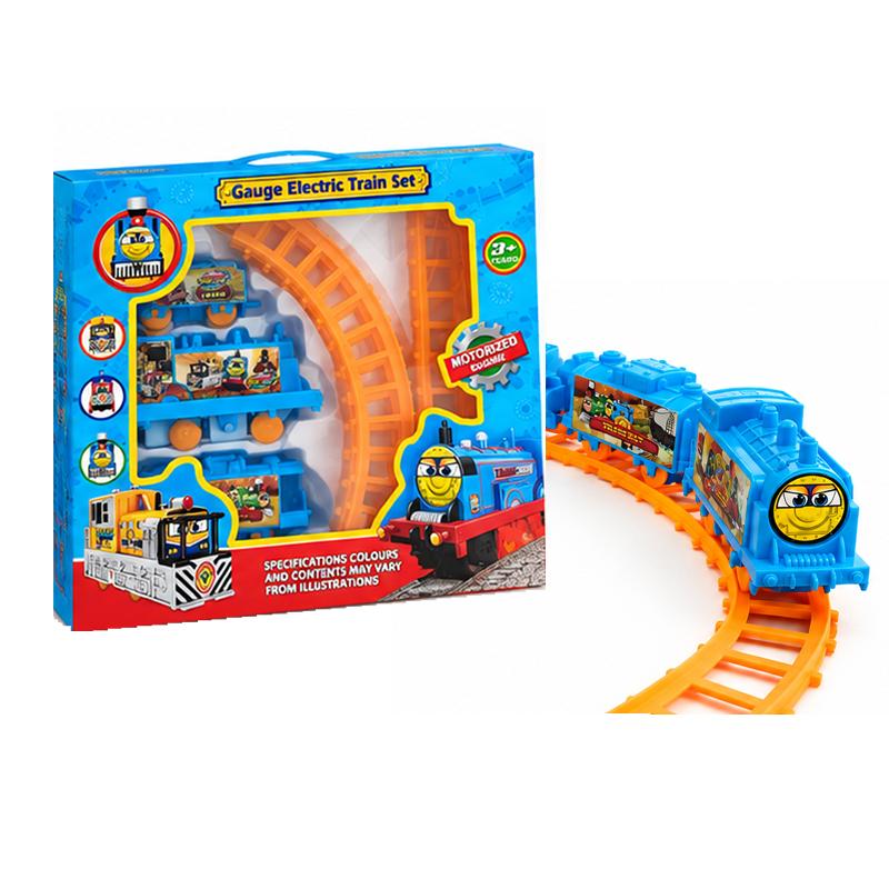 Battery Operated Train Set for Kids with Track | Electric Motorized Toy Train with Locomotive Engine & Wagon | Toy Train with Track Set for Boys Girls | Train Track Set for Kids Indoor Gift