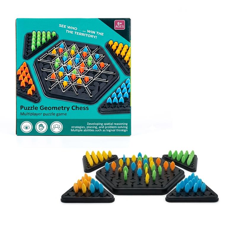 Puzzle Geometry Chess Multiplayer Puzzle Board Game for Kids & Family | Strategy Thinking Educational Game | Brain Development Tabletop Game | 6+ Years