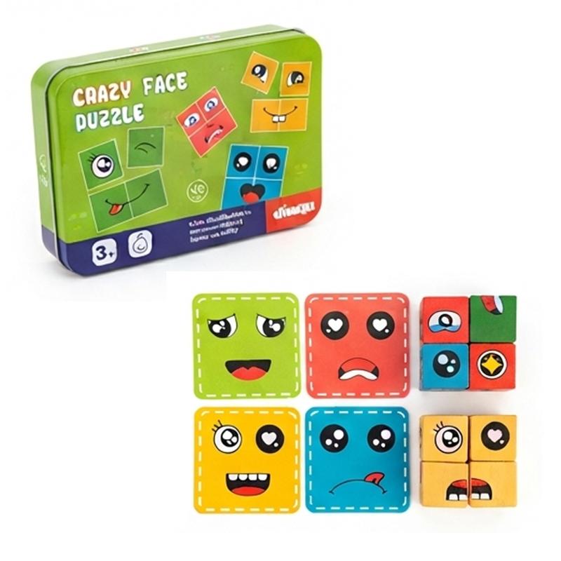 AD SITE Crazy Face Puzzle Wooden (Multicolor)