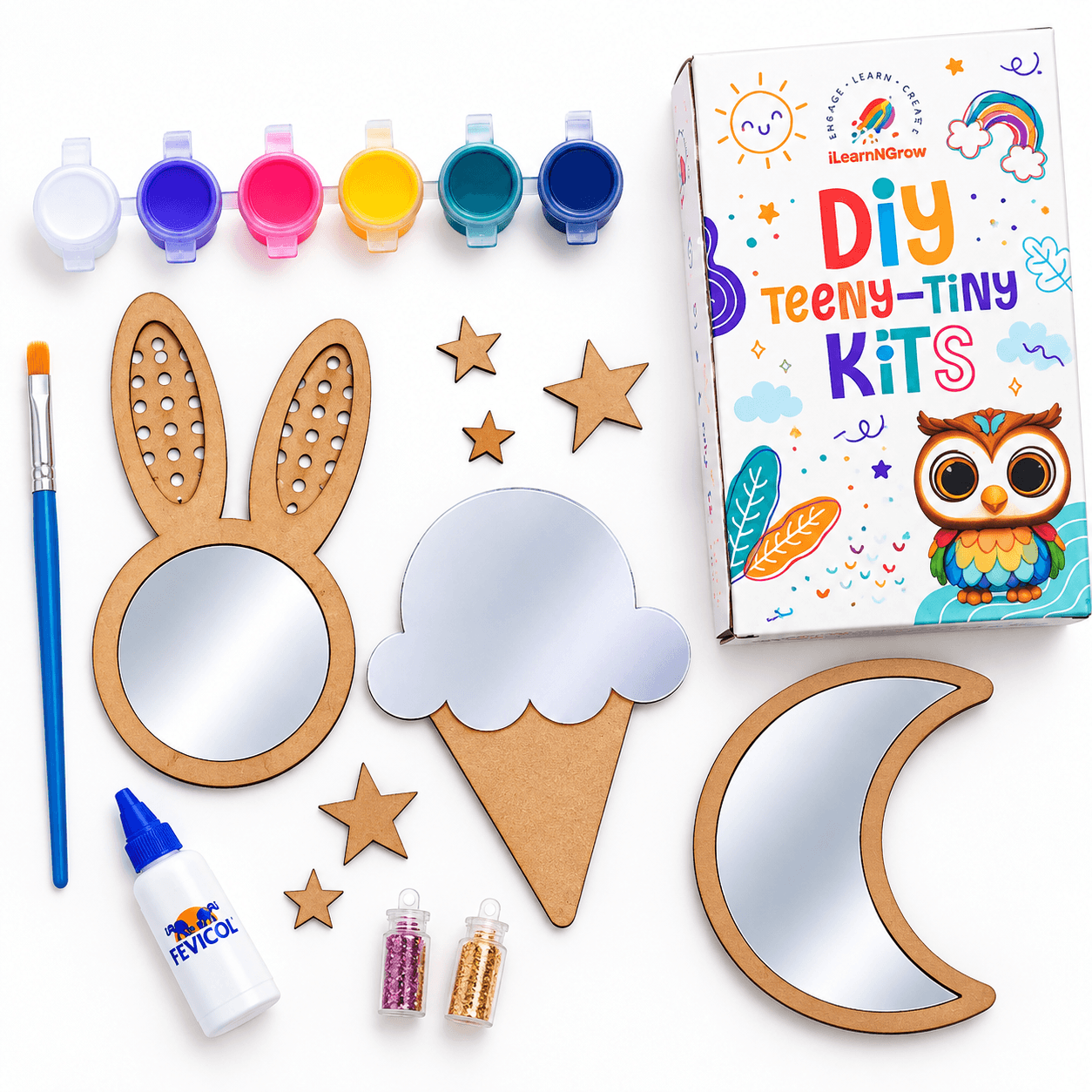 Ilearnngrow Teeny Tiny DIY Mirror Set of Three
