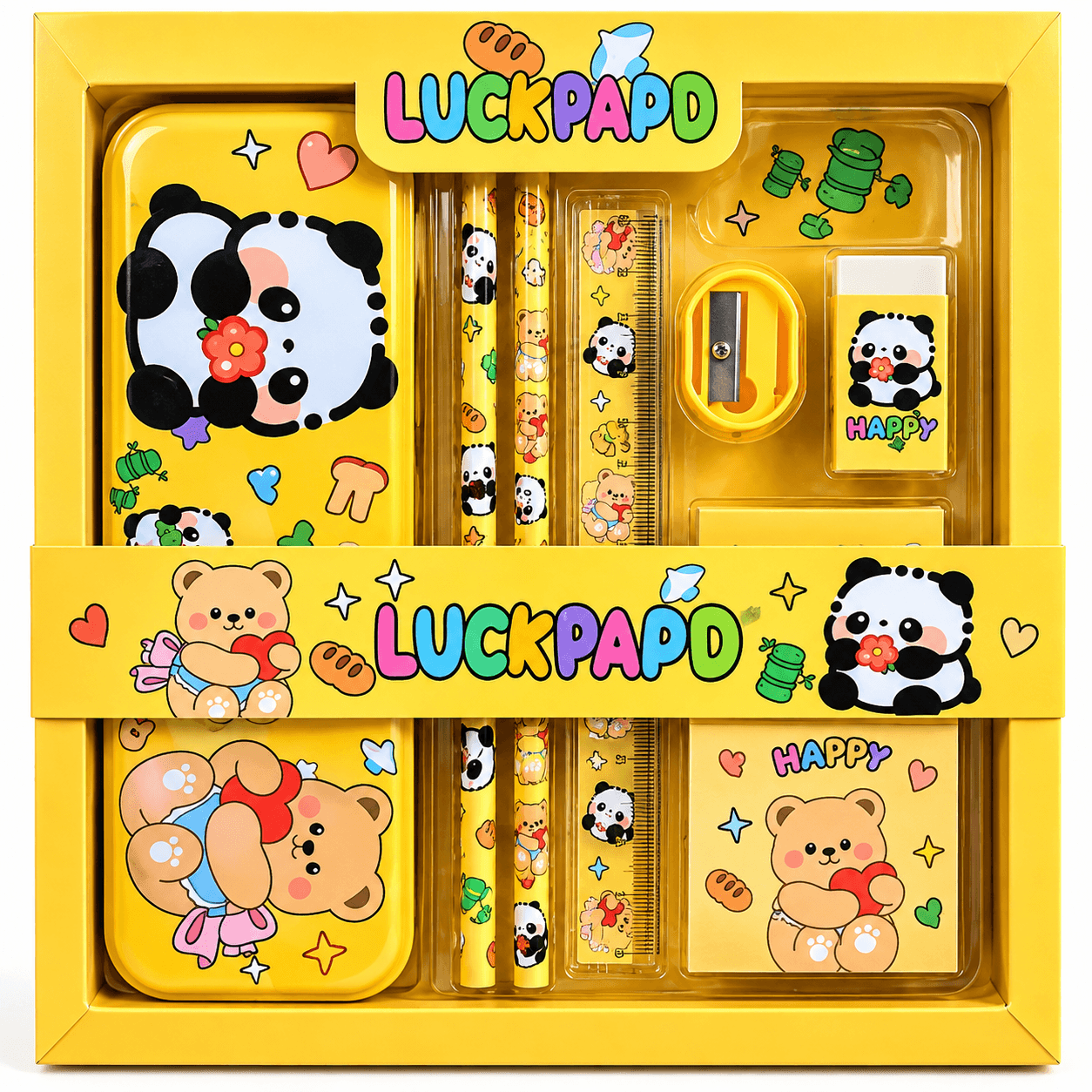 iLearnNGrow Panda Theme Stationery Rakhi Combo – Cute Panda Pencil Box Set with Rakhi for Kids