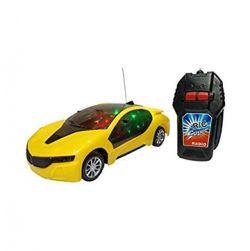 Remote Control Fast Modern Car With 3D Light (Yellow)