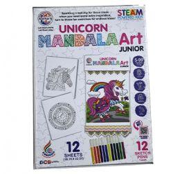 Mandala Art Junior Unicorn The Coloring Kit with 12 Sheets & 12 Sketch PENS