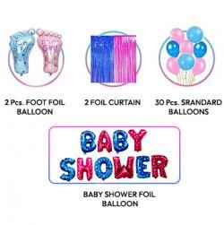 Baby Shower Kit with Foot foil balloons