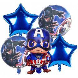 Captain America theme 5 pc Foil Balloon Set